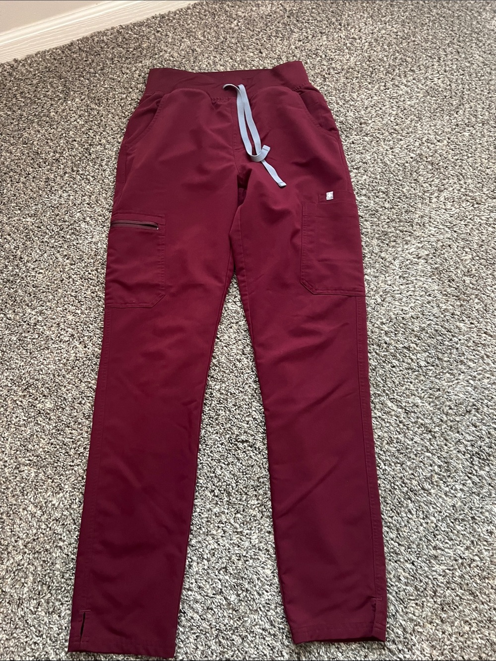 Figs Women’s Tall Yola High Waisted Maroon Drawstring Scrub Joggers